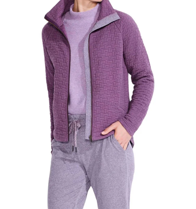 Women's Casual Wear Outfit All Year Quilted Jacket In Plum