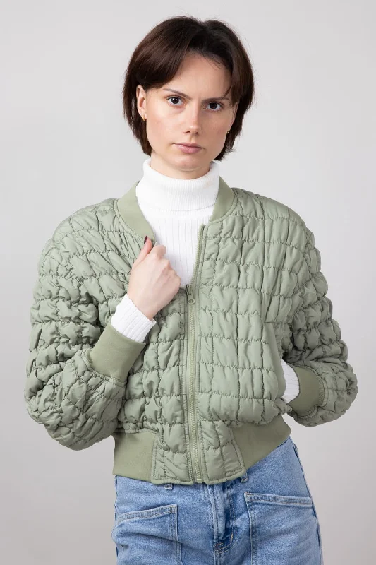 Women's Travel Apparel Quilted Puffer Jacket for Women in Sage | JQD004-SAGE