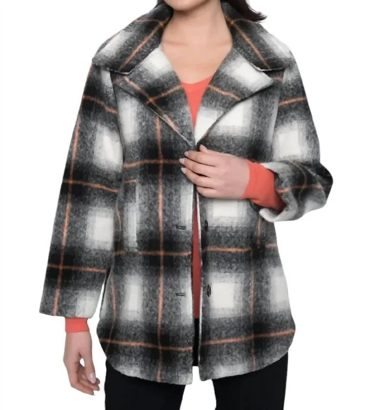 Women's Evening Clothes Wool Jacket With Buttons In Persimmon Multi