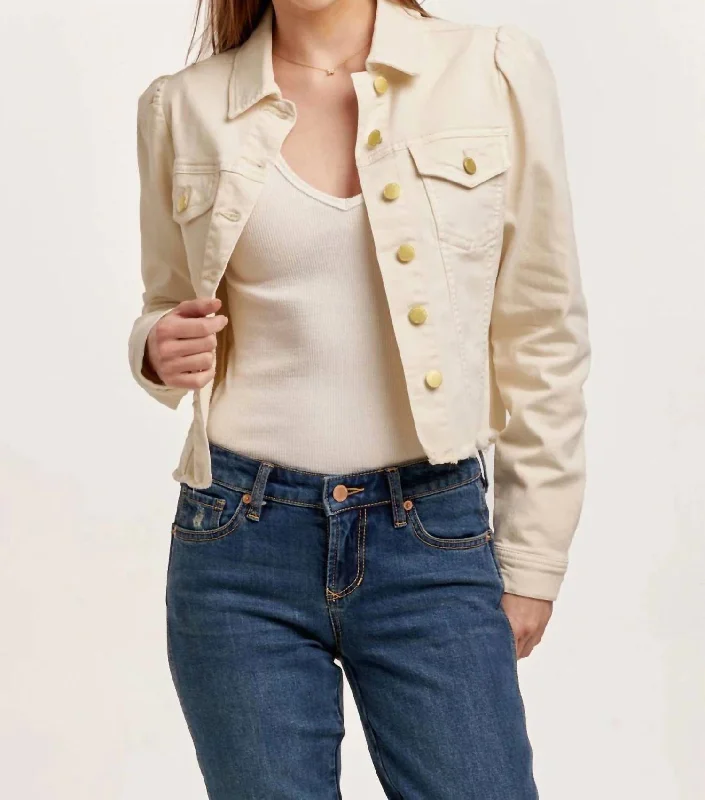 Stylish Women's Garments Roselyn Cut Off Jacket In Wheat