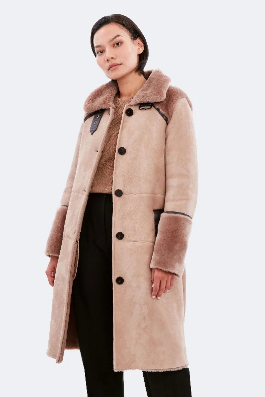 Stylish Outerwear Clothing For Women Astrid - Suede Coat