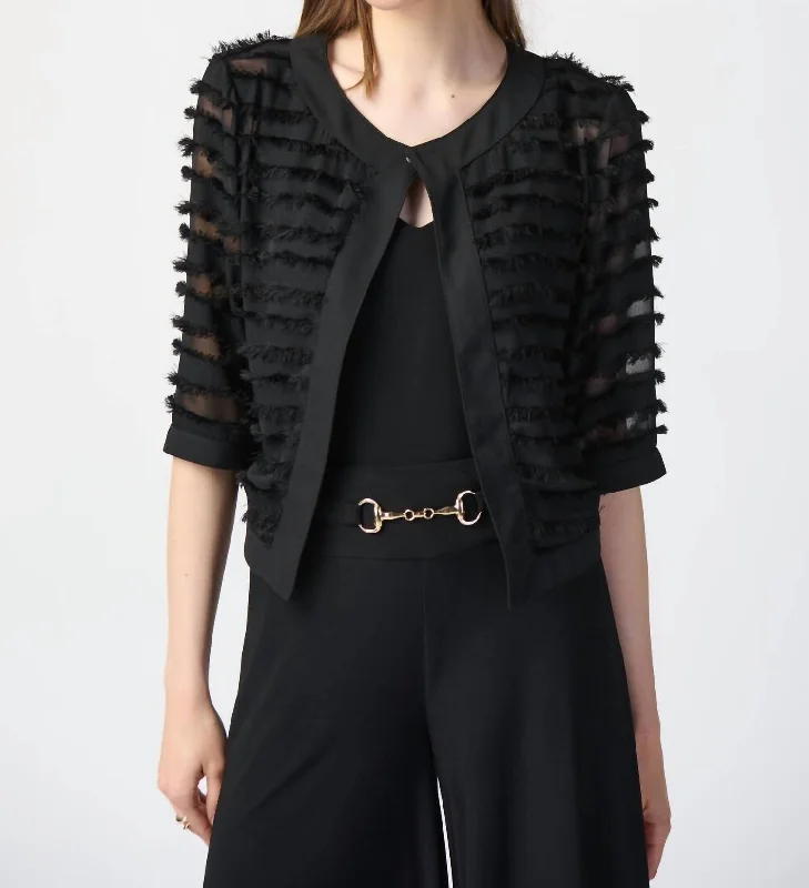 Women's Vacation Clothes Evening Jacket In Black