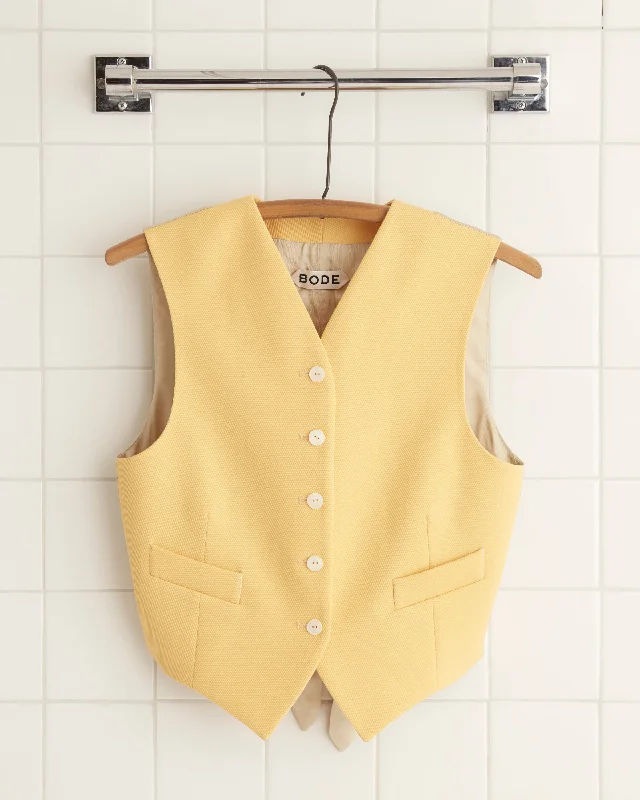 Women's Formal Event Outfit Riding Twill Waistcoat - Yellow