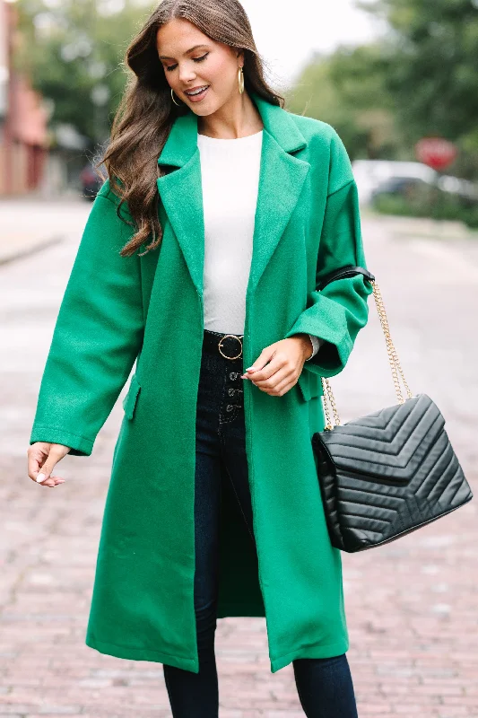 High-End Fashion, Low-End Prices – Sale Happening Now Off To The City Kelly Green Coat