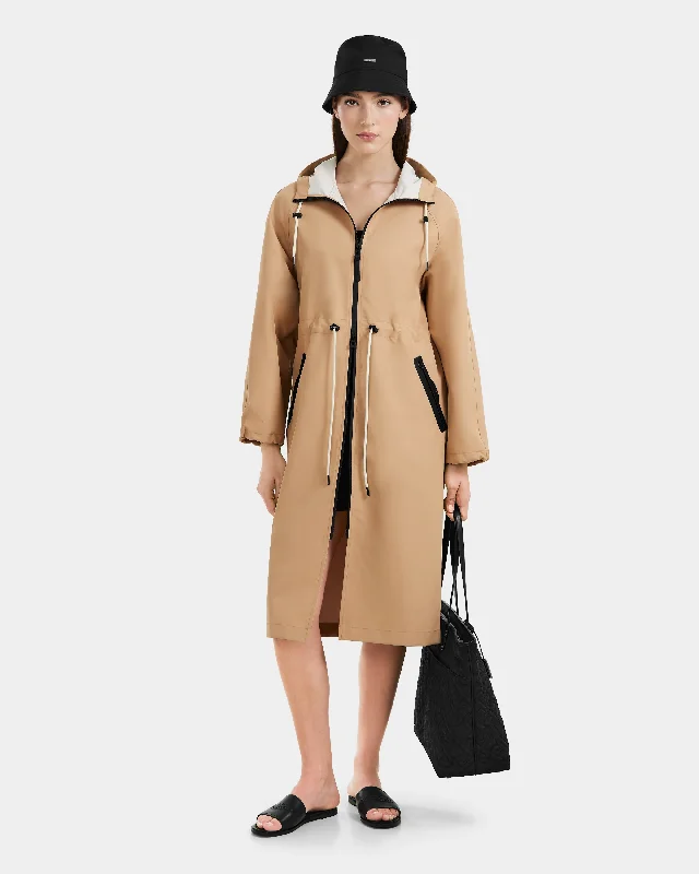 Women's Clothing For Holiday Travel CARLA WOMEN'S LONG HOODED RAIN COAT