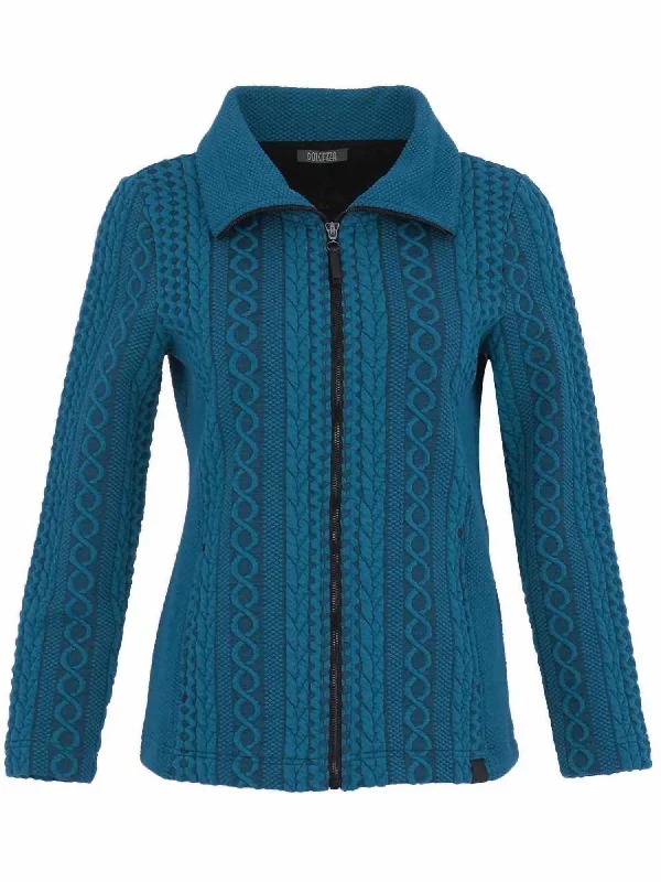 Classic Clothes For Women Women's Zip Colorful Sporty Chic Jacket In Teal