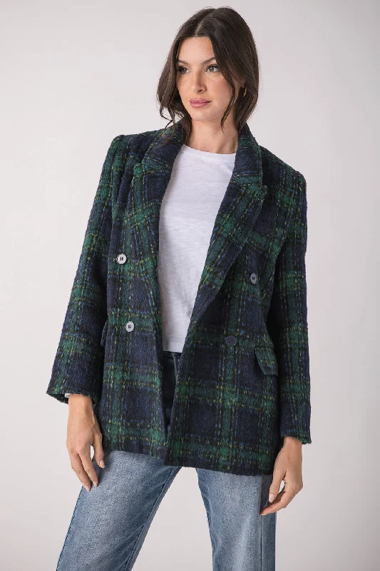 Women's Functional Outdoor Garments Molly Bracken Plaid Oversized Blazer Jacket