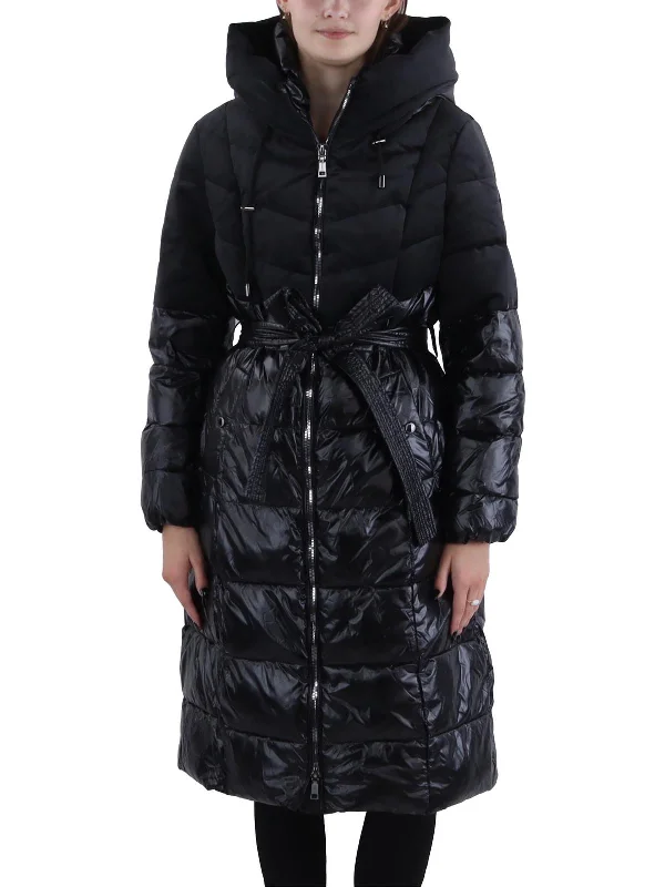 Women's Wedding Apparel Womens Insulated Mixed Media Puffer Jacket