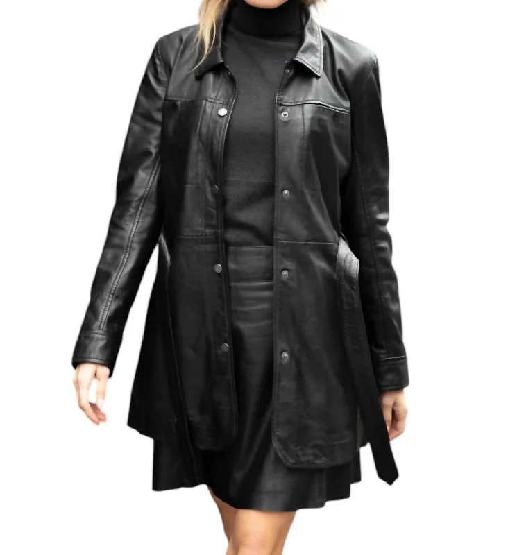 Vintage-Inspired Garments Gennie Leather Jacket In Black