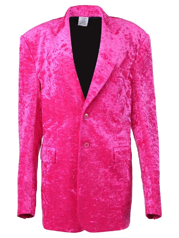 Women's Professional Garments Boxy Single Breasted Velvet Tailored Jacket