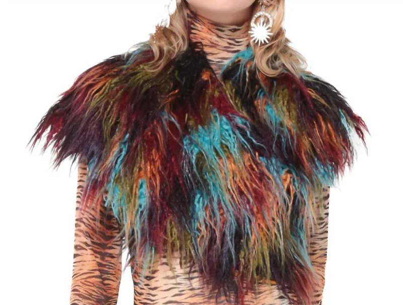 Women's Clothing For Travel Faux Fur Collar In Multi