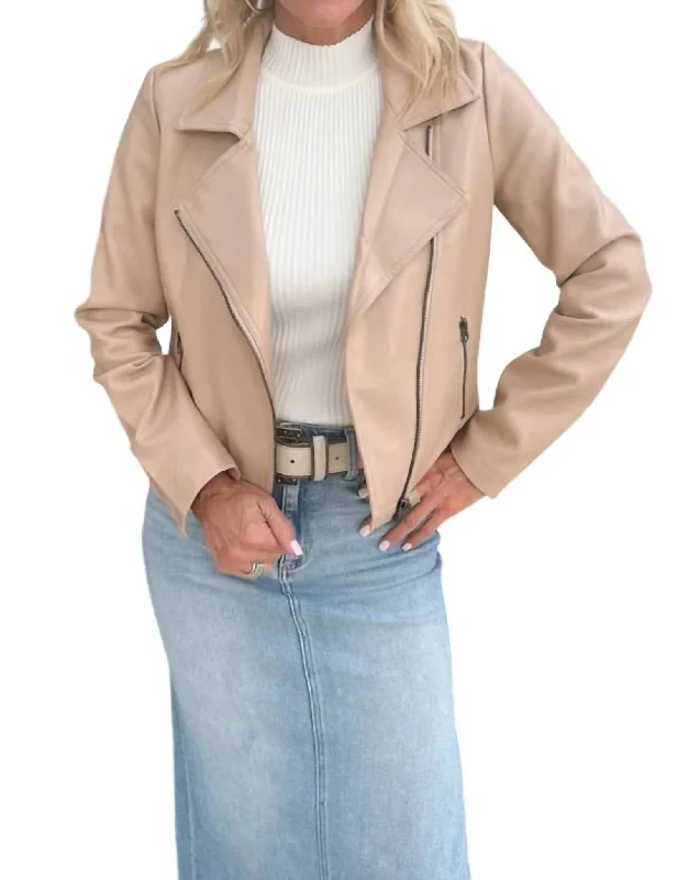 Best-Selling Outfits Now At Exclusive Promotional Prices Moto Jacket In Almond