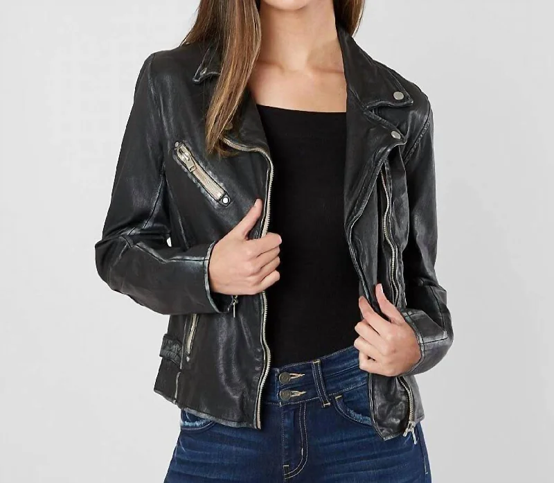 Women's Comfortable Garments Sofia Leather Jacket In Black