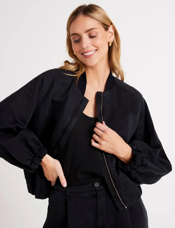 Women's Seasonal Apparel Chloe Clean Bomber Jacket, Black