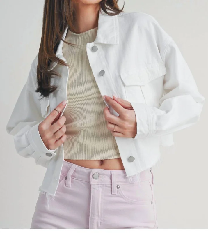 Women's Seasonal Garments Cargo Jacket In White