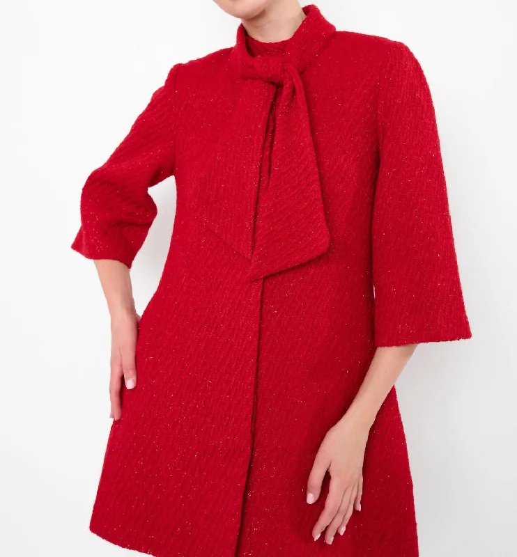 Fashion-Forward Women's Clothing Gracelee Coat In Candy Cane Red