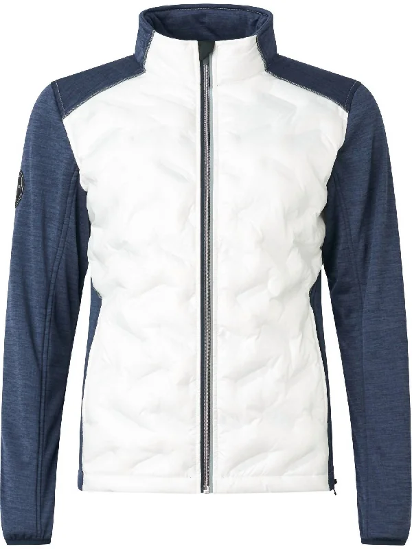 Trendy Clothing, Unbeatable Disco Women Elgin Hybrid Jacket In White/navy