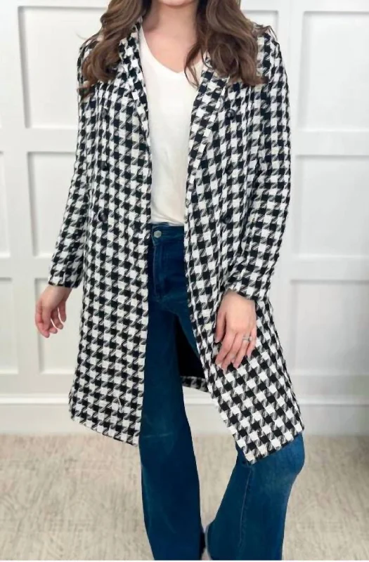 Huge Savings On Must-Have Clothing Fifth Avenue Houndstooth Coat In Black