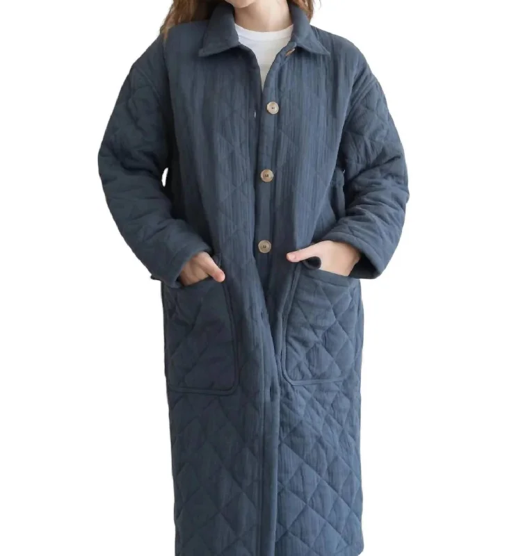 Huge Fashion Markdowns – Update Your Closet Now Marnie Quilted Trench Coat In Navy