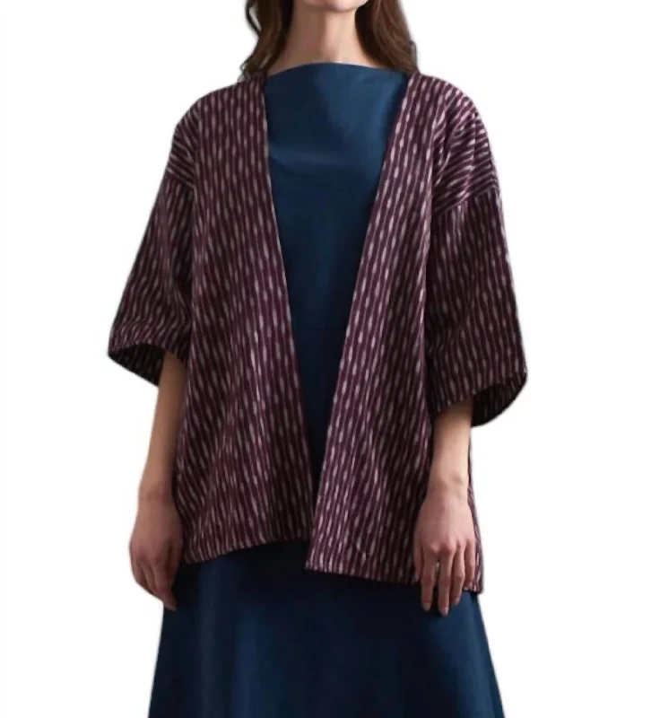 Women's Athletic Outfit Relaxed Jacket In Plum Ikat