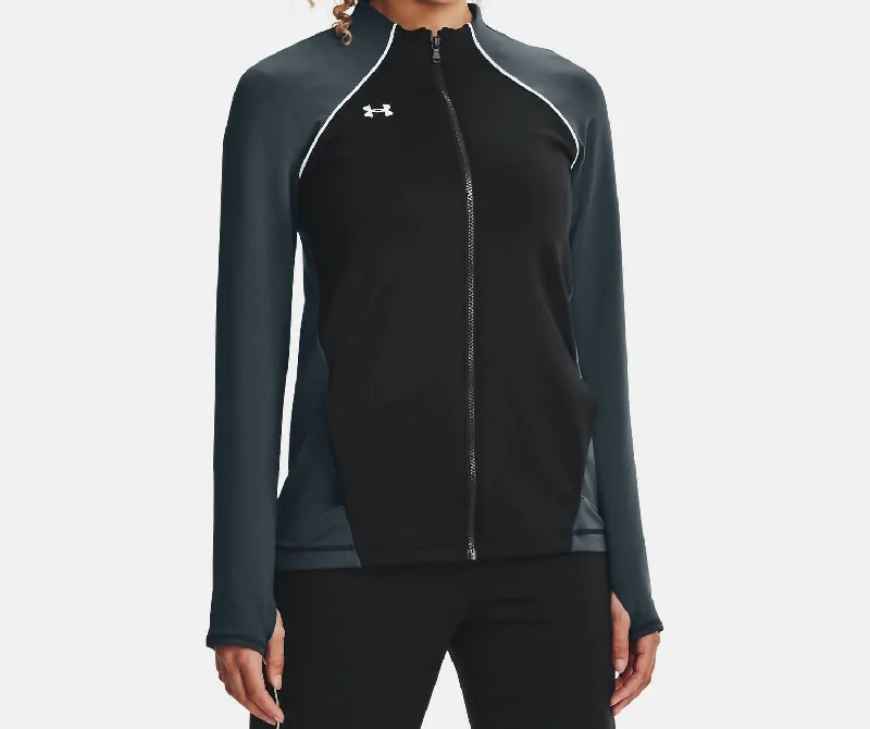 Women's Athletic Outfit Layer Up Full Zip Jacket In Black/white