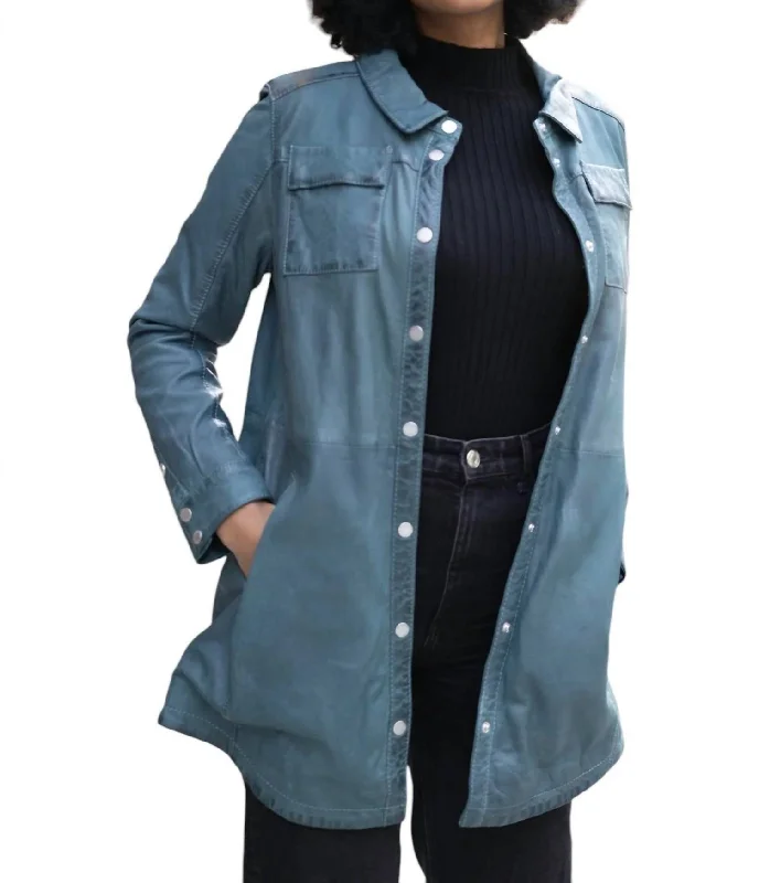 Women's Transitional Garments Mahi Leather Jacket In Teal