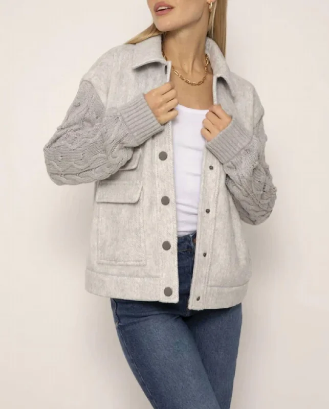 Modern Women's Clothes Lincoln Mixed Media Jacket In Grey