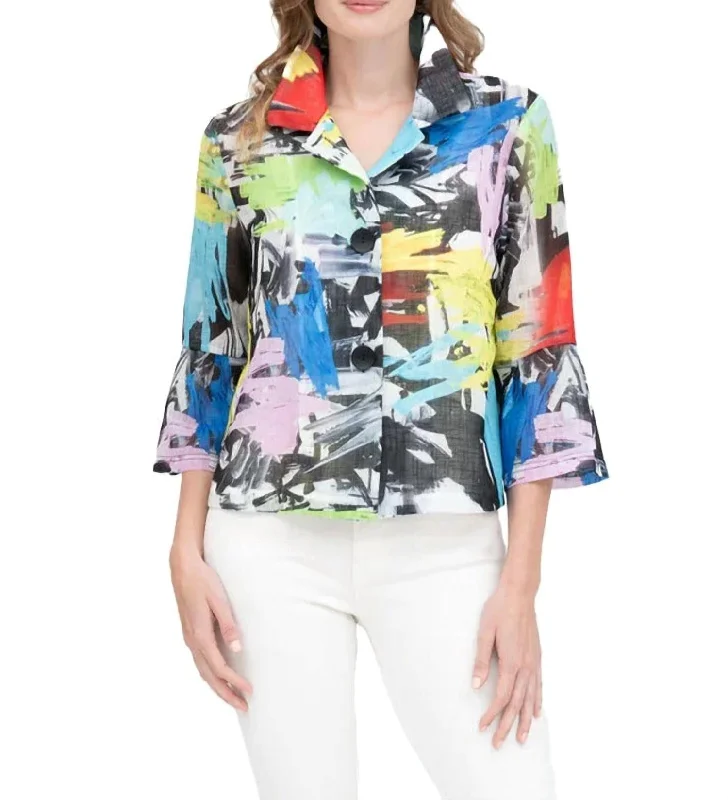 Casual Clothing For Women Street Art Jacket In Multi