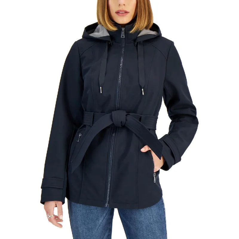 Casual Apparel For Women Juniors Womens Belted Polyester Raincoat