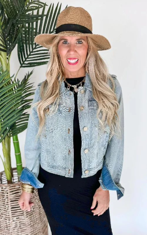 Flash Sale On Stylish Outfits – Hurry Before It's Gone POL - Denim jacket with metal buttons -Final Sale