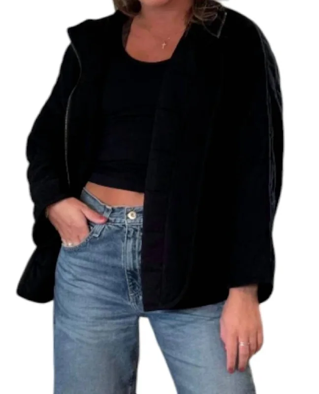 Women's Clothing And Garments Sets Mockneck Straight Sleeve Jacket In Black