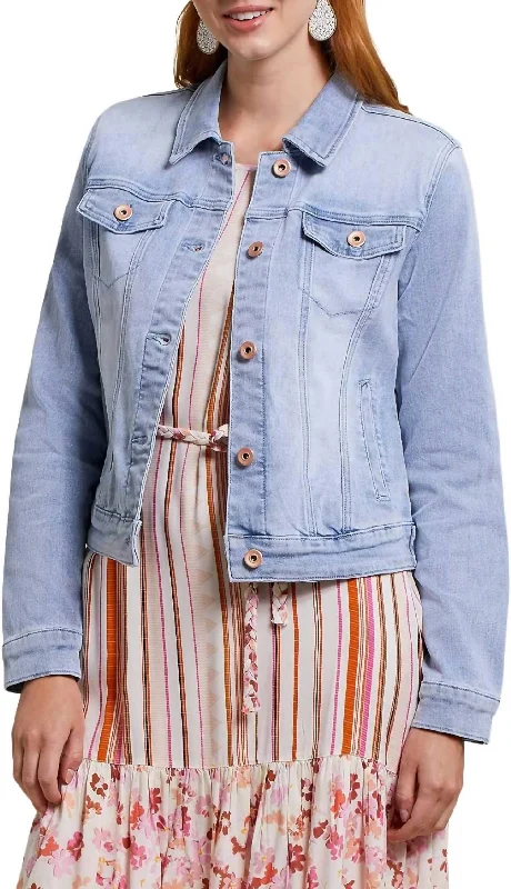 Casual Chic Clothing For Women Classic Denim Jacket In Summerblue