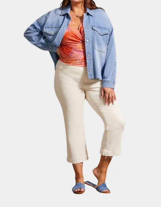 Unbeatable Discounts On The Latest Fashion Trends Cropped Denim Shacked Jacket In Sky Blue