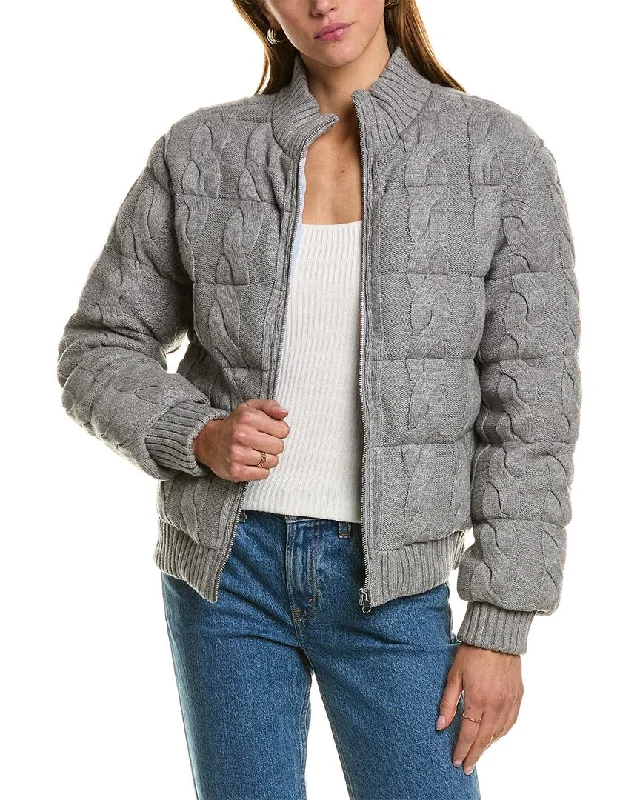 Women's Luxury Garments Central Park West Aubrey Cable Puffer Jacket