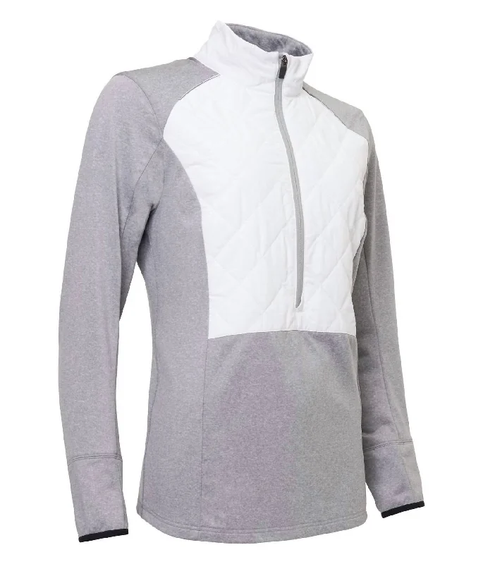 Flash Sale On Stylish Outfits – Hurry Before It's Gone Women’S Troon Warm And Windproof Hybrid Half-Zip Jacket In Grey Melange