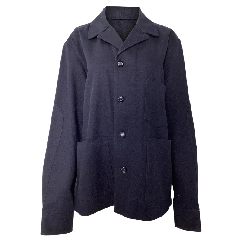 Vintage-Inspired Garments Acne Studios Media Work Jacket in Navy Blue Cotton