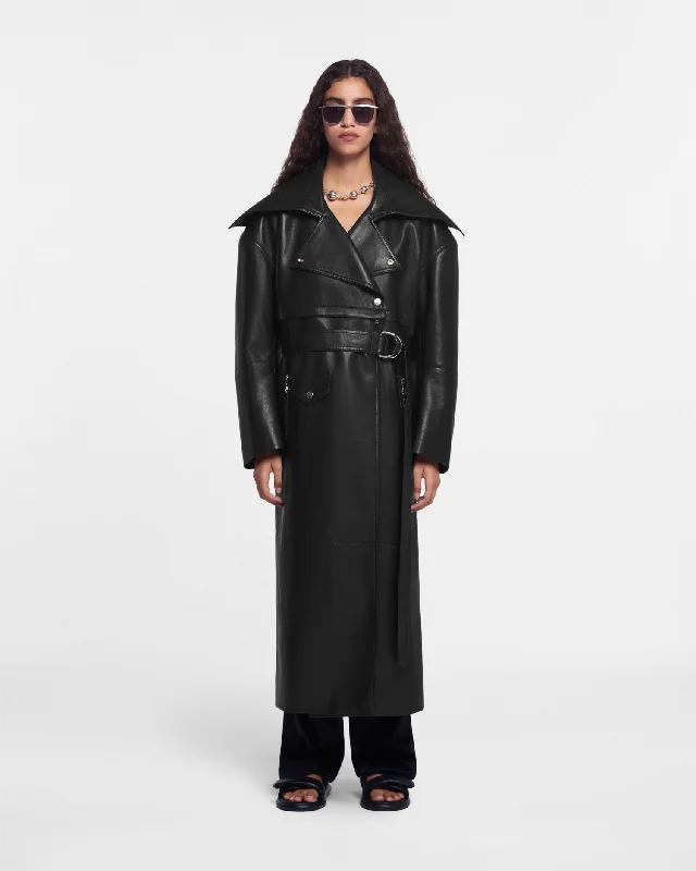 Chic And Affordable Fashion – Shop Now And Save Mariella - Regenerated Leather Biker Coat - Black