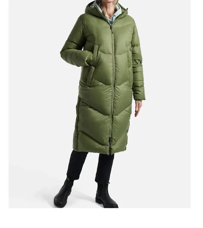 Women's Night-Out Clothes Long Down Parka In Forest Moss