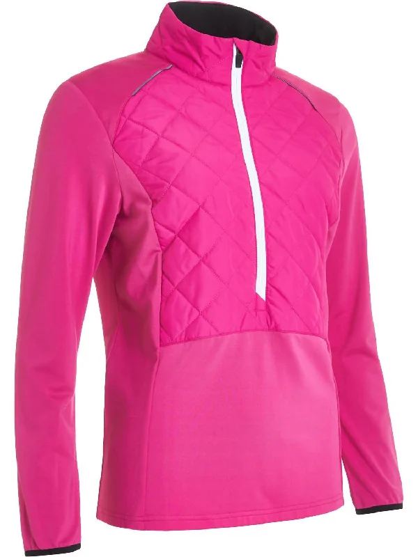 Women's Vacation Outfit Women’S Troon Warm And Windproof Hybrid Half-Zip Jacket In Powerpink