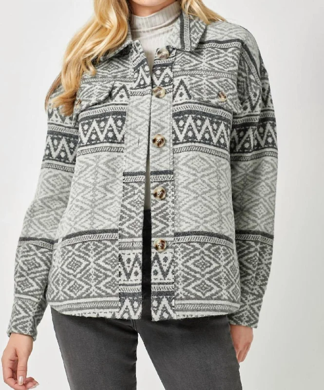 Affordable Women's Clothing Nichole Jacket In Grey/charcoal