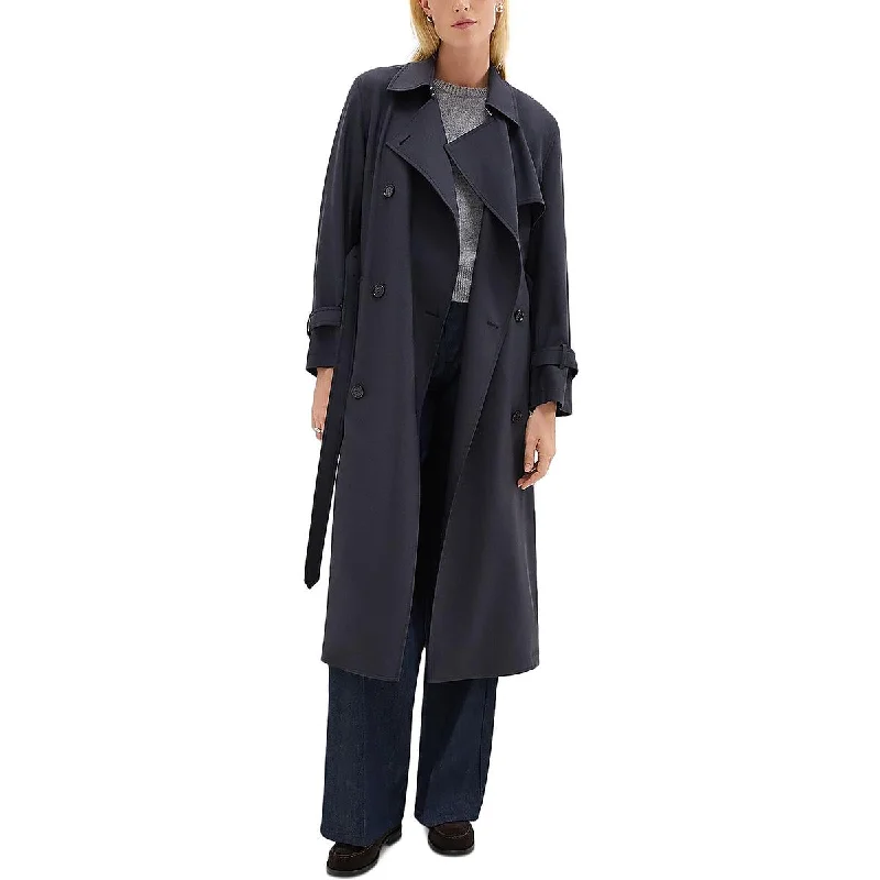 Women's Clothing Apparel Womens Relaxed Wool Trench Coat