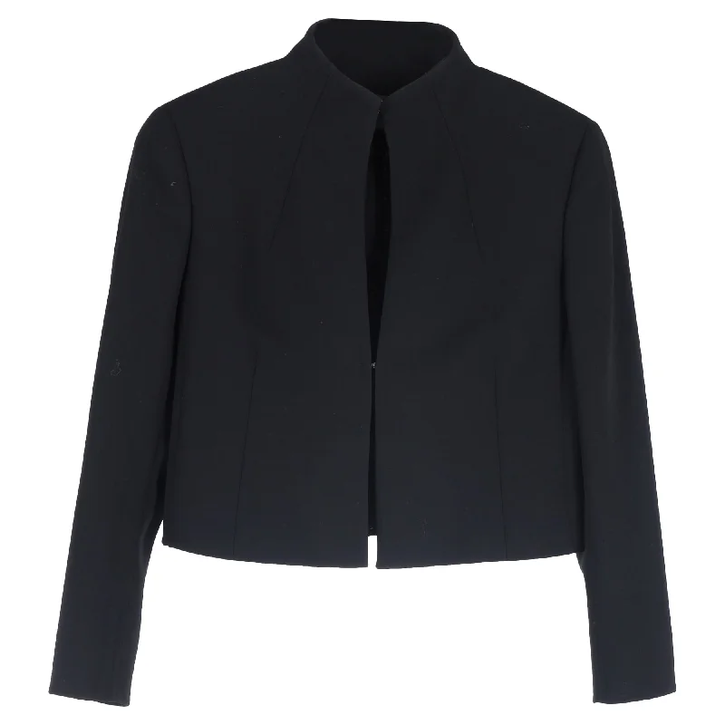 Women's Work Apparel Akris Pandora Short Jacket in Black Wool