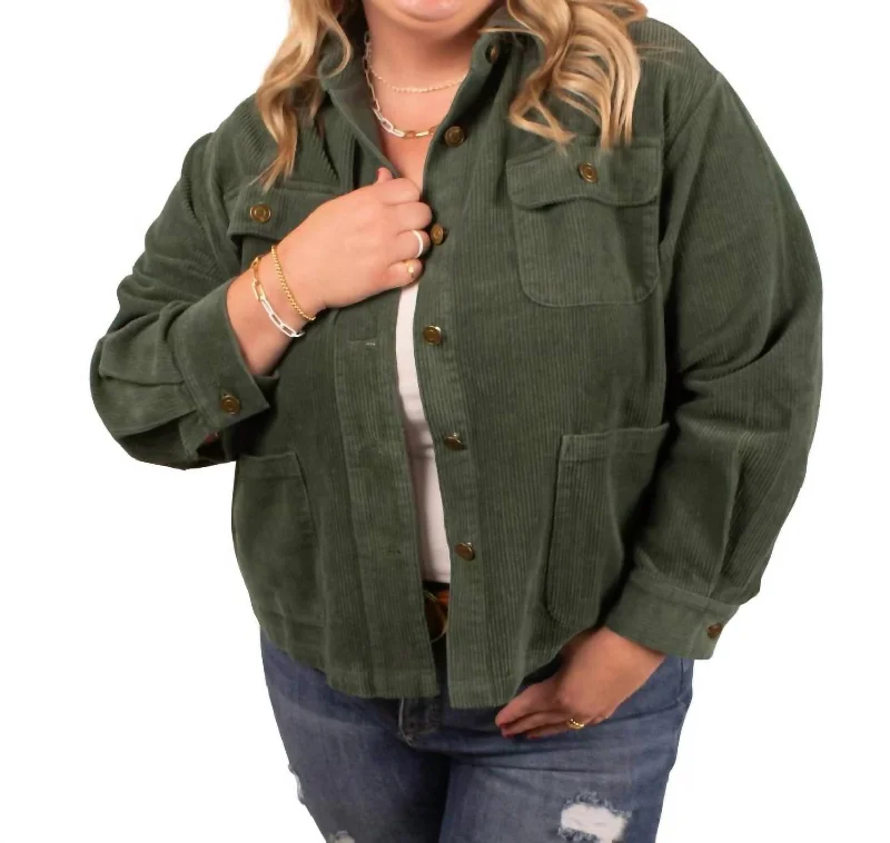 Women's Elegant Evening Outfit Della Double Pocket Jacket In Green