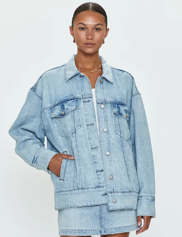 Women's Casual Outfit Dries Boyfriend Denim Trucker Jacket, Nimes