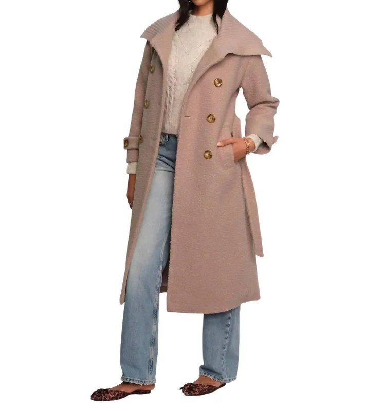 Women's Cozy Outfit For Lounging Kenia Coat In Stone