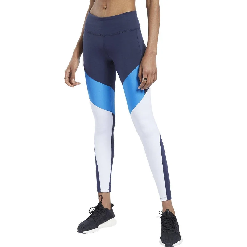 Reebok Lux 2.0 Mid Rise Womens Long Training Tights - Blue