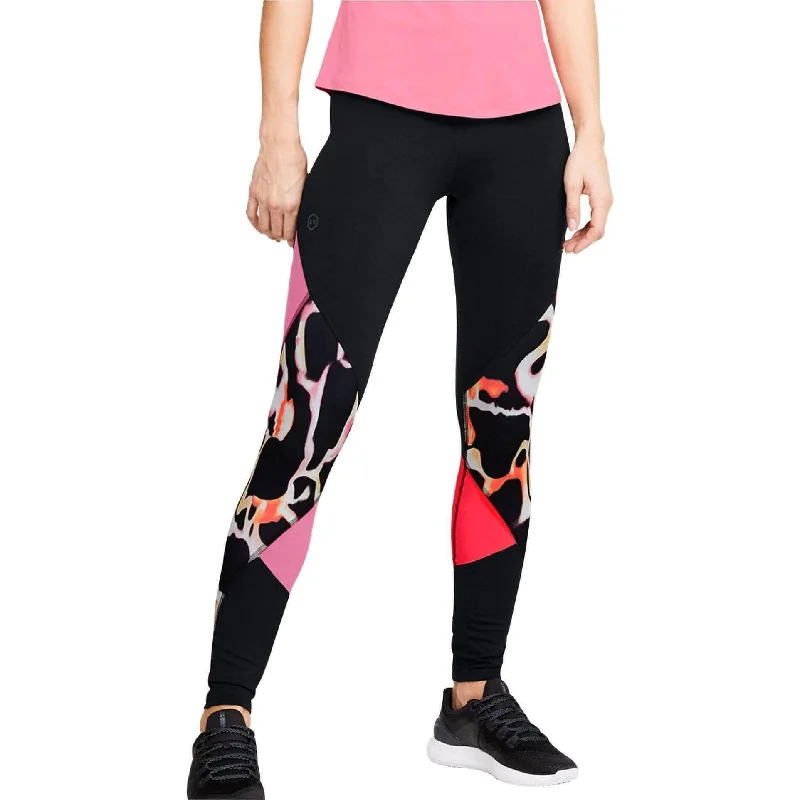 Under Armour Rush Print Block Womens Long Training Tights - Black