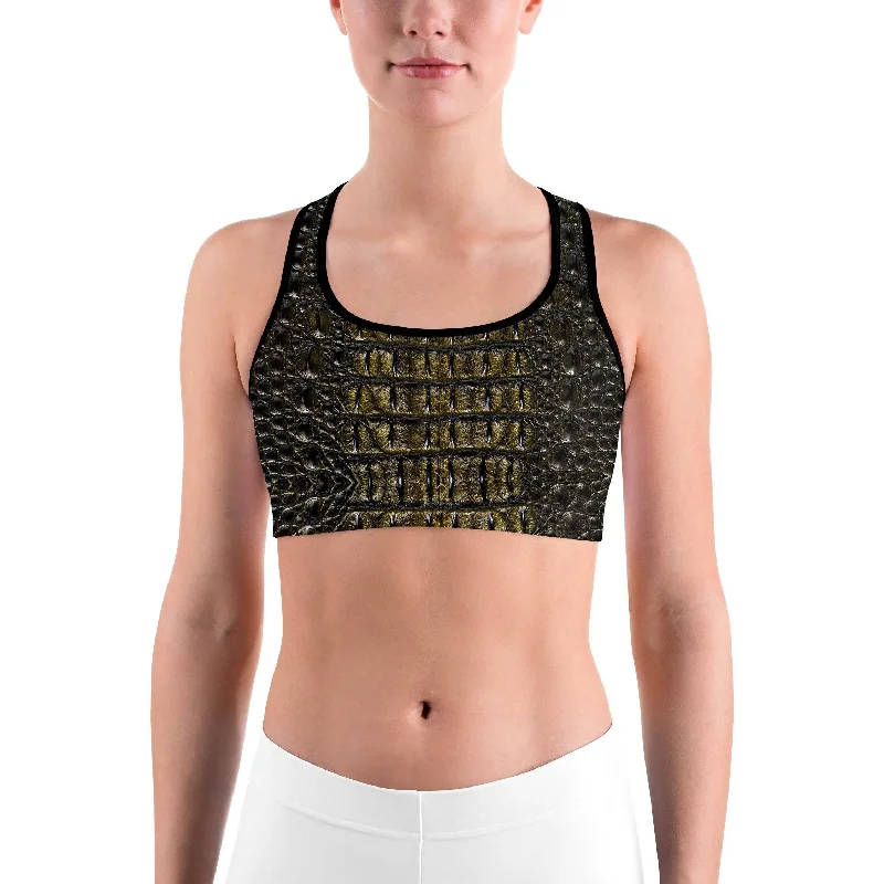 Crocodile Skin Sports bra