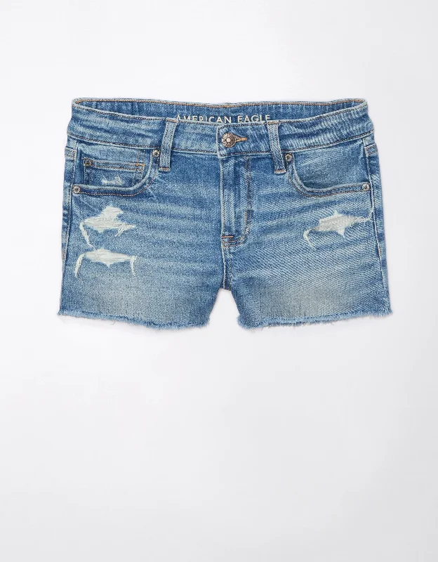 AE Next Level Low-Rise Ripped Denim Short Short