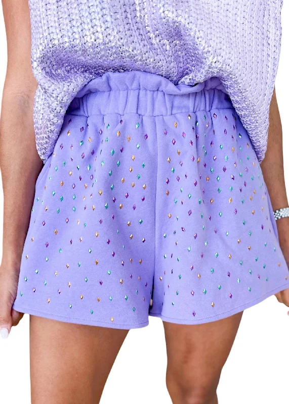 Harlequin Jewel Shorts In Lavender